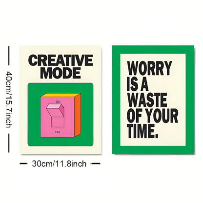 Set of 2 Green Trendy Art Poster