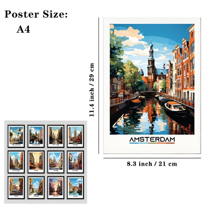 Set of 12 City Modern Art Poster