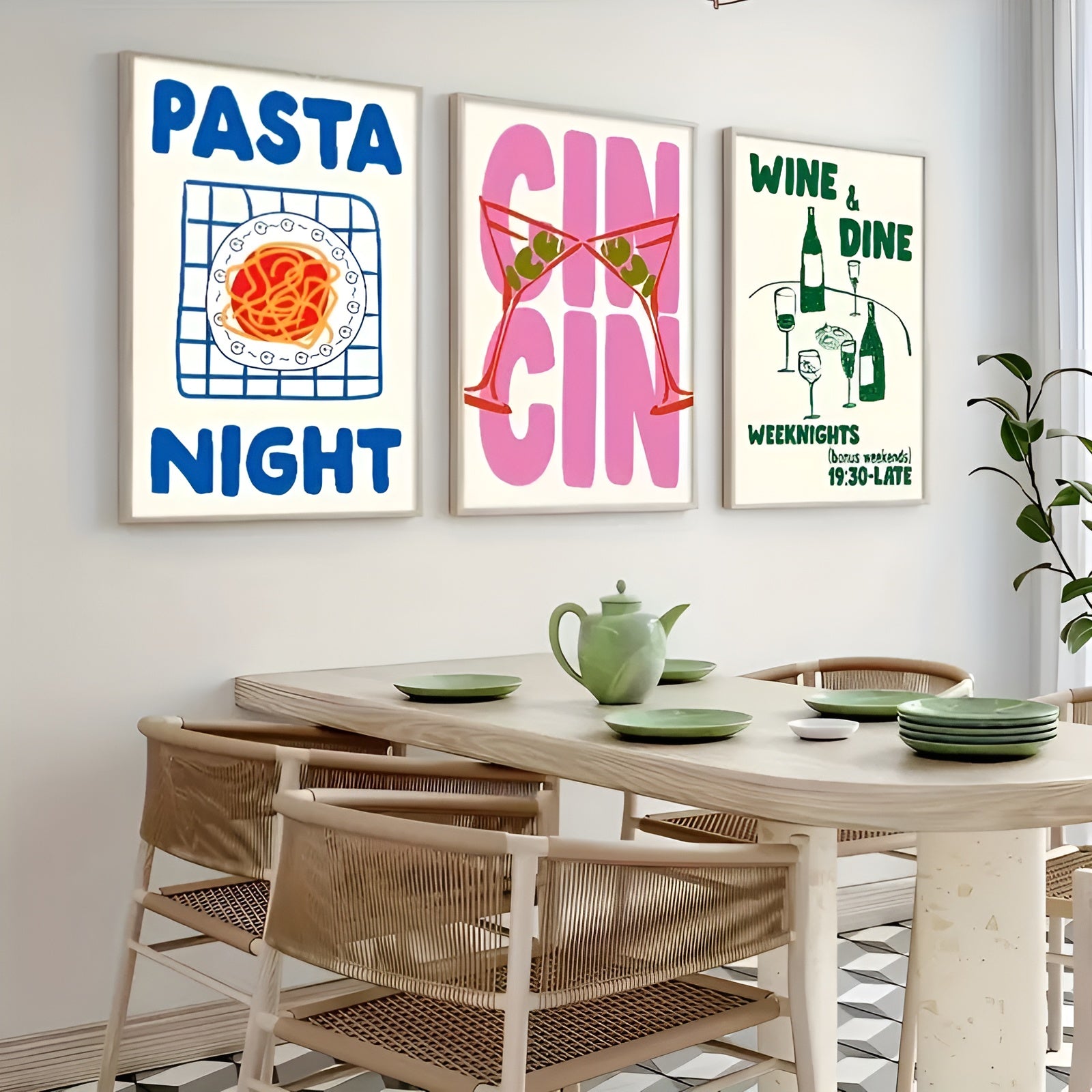 Unique and trendy wall art set, perfect gift for food and drink lovers
