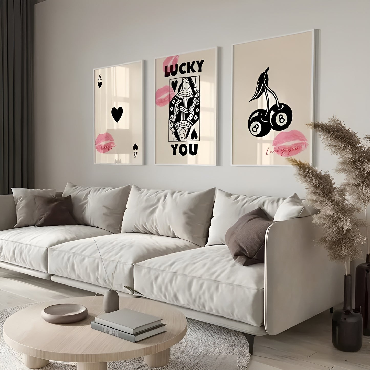 Set of 3 retro aesthetic canvas posters for vibrant winter room decoration
