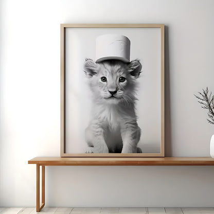 black and white animal illustrations lion elephant contemporary wall art
