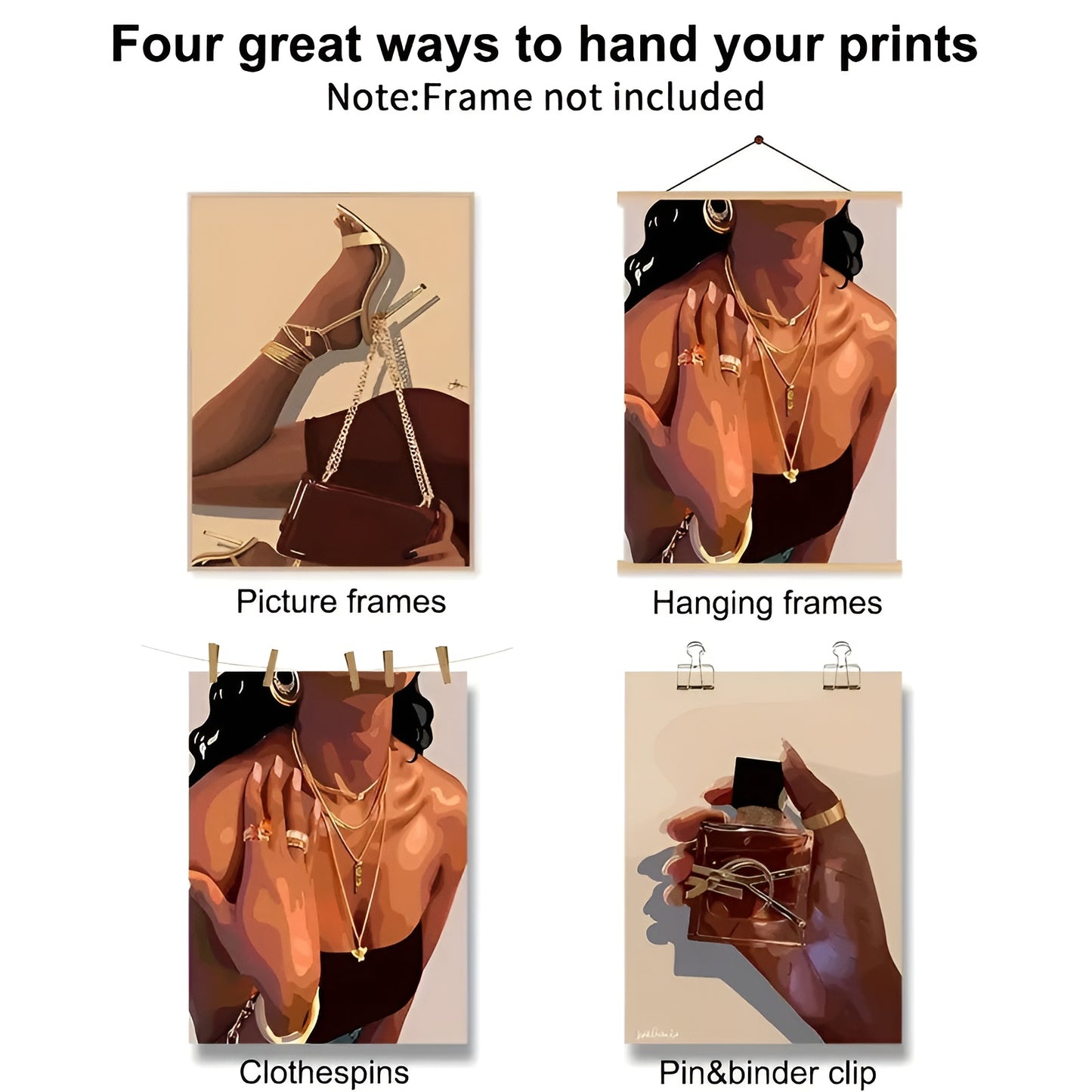 Set of 3 Black Girl Art Posters