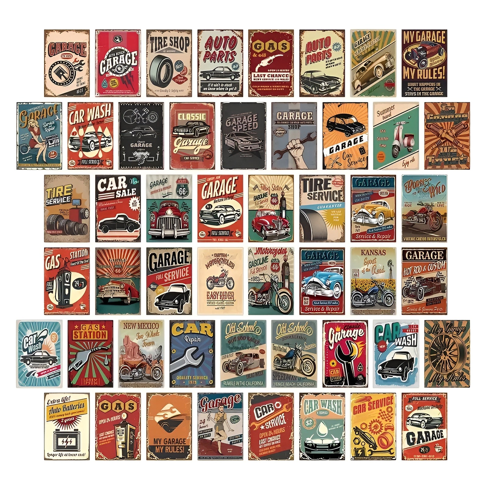 4x6 inch vintage car posters perfect for classic and industrial-themed spaces
