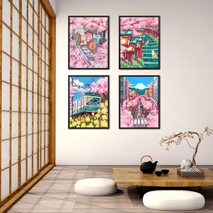 Modern Sakura anime wall decoration for dorm room and home office
