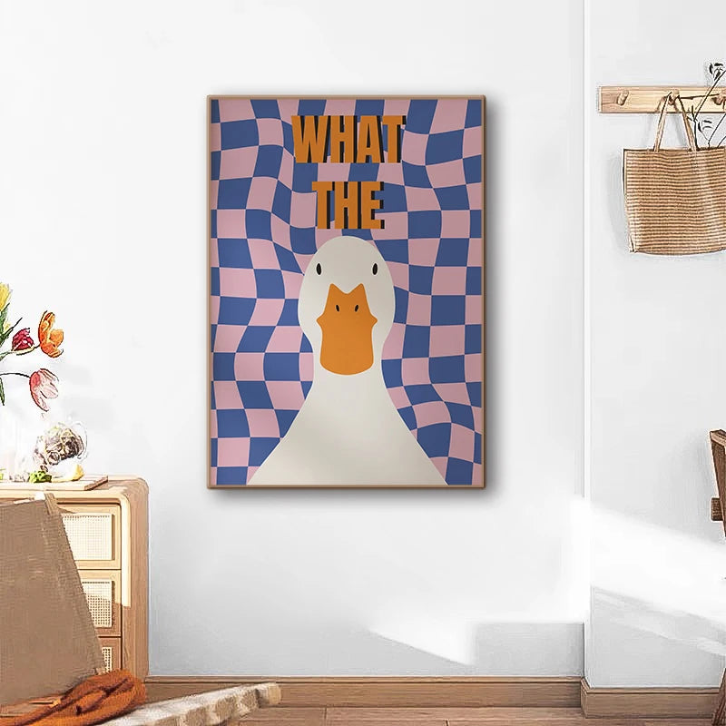 what the duck cute animal artwork for wall decor
