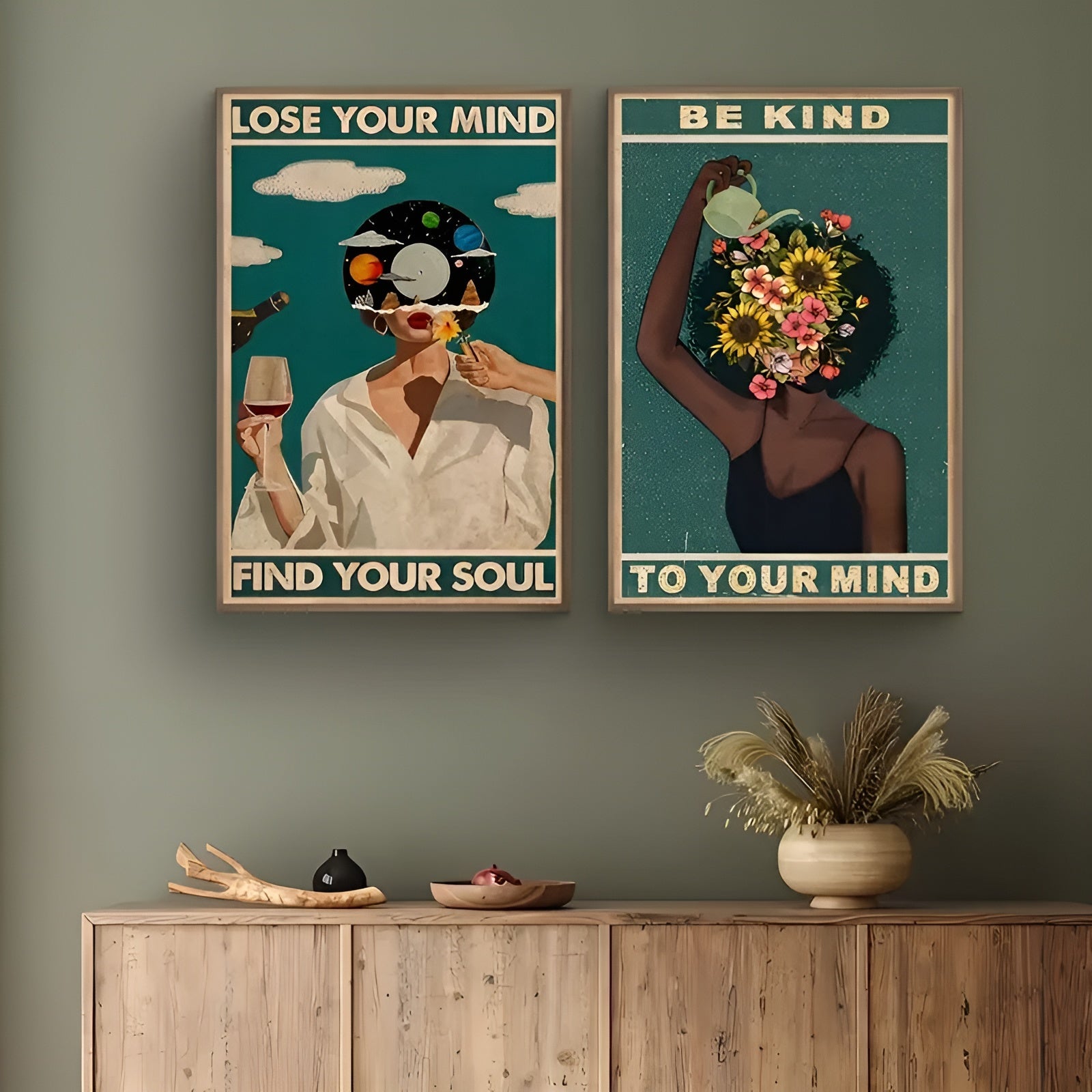 Positive quote wall art set for bedroom, living room, and corridors
