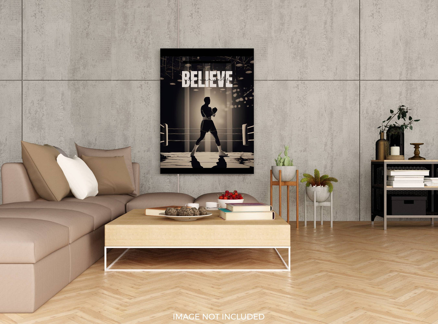 Empowered by Ali Motivational Wall Art of Muhammad Ali - Front angle 2